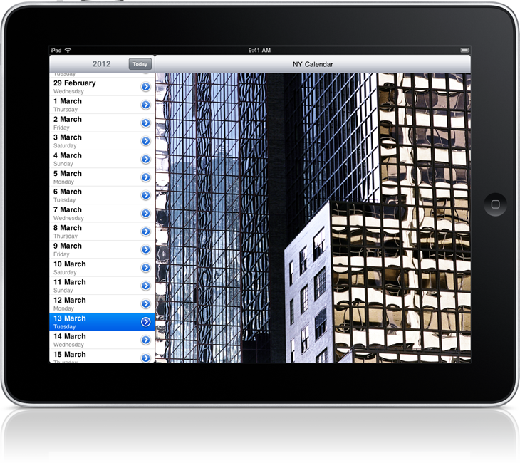 New York Reflections calendar app screenshot
